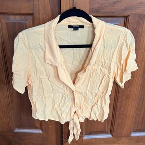 Yellow Tie Front Button Up